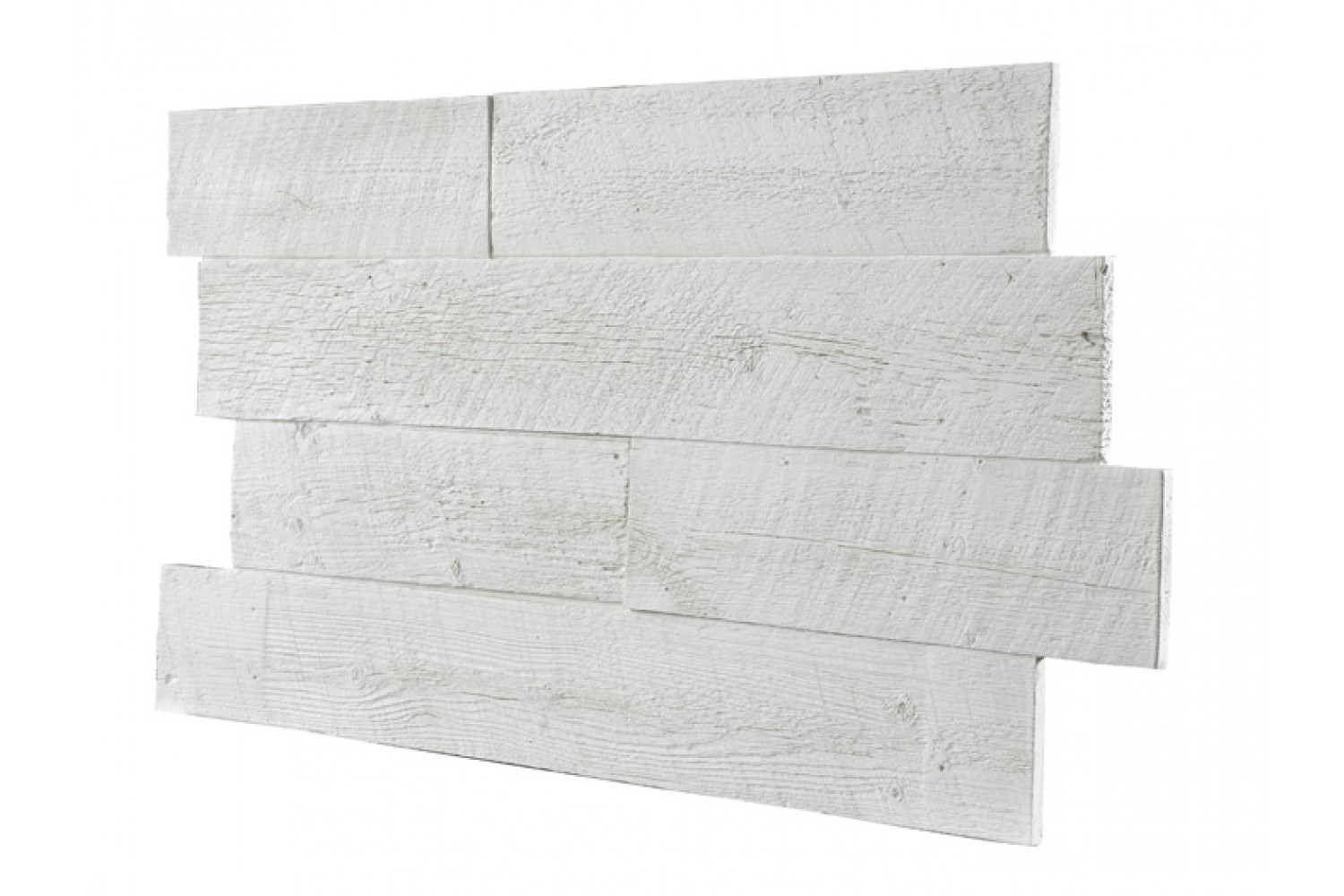 Rustic Barnwood Faux Panels Interlock - White