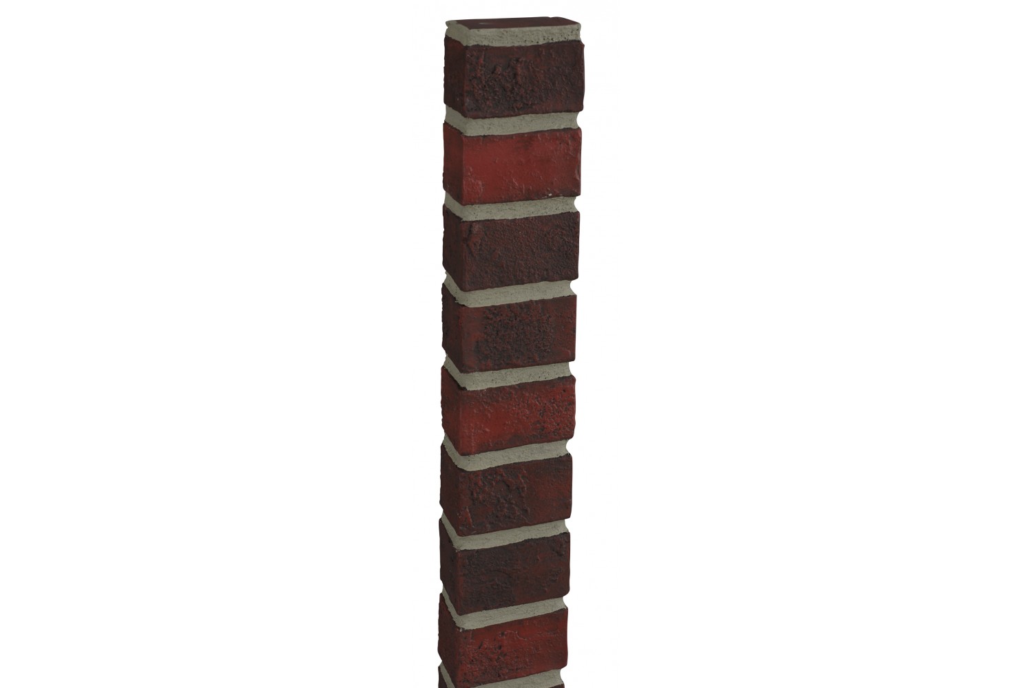 Rustic Brick Ledger - Dark Red Gray Grout