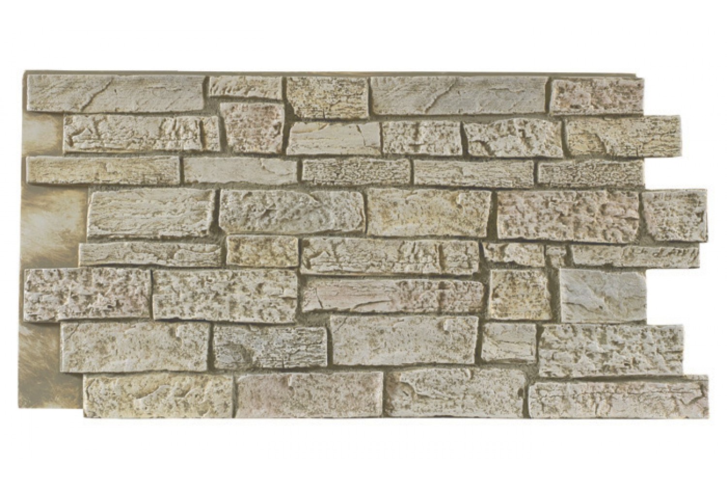 Stonewall Faux Wall Panels Cream Frost Front View